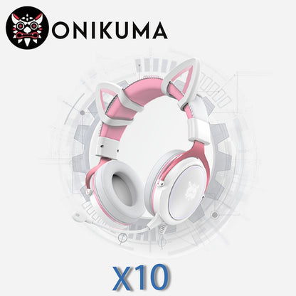 ONIKUMA X10 cat ears headset wired light-emitting subwoofer computer game gaming chicken headset