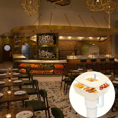 1pc Square Silicone Snack Trays With LIDS Are Used With Stanley Cups, Snack Bowl, Reusable Snack Holder, Snack Ring For 40 Oz Tumbler With Handle For Restaurant