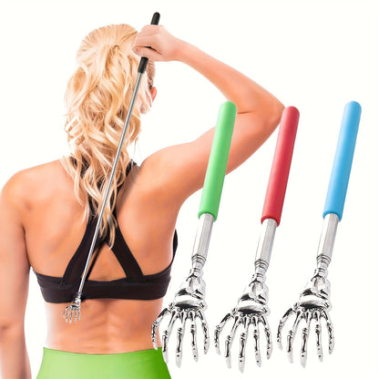 1pc Stainless Steel Extendable Back Scratcher with Telescopic Adjustable Handle (21.08-57.91cm) - Heavy-Duty Retractable Massager & Itch for s,, - Portable Manual Back Scratcher for, Travel, Bedtime (No Power