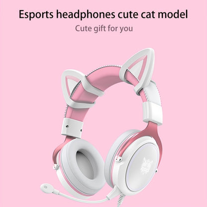 ONIKUMA X10 cat ears headset wired light-emitting subwoofer computer game gaming chicken headset