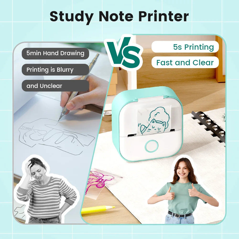 Phomemo T02 Mini Portable Printer Wireless Bluetooth Thermal Printer 53mm Self-Adhesive DIY printing Gift Handbook Labels