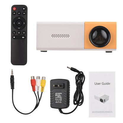 Mini LED Projector Supports 720P 1080P Portable Video Projector with Speaker Remote Control Support HD / AV / USB / Audio 3.5mm