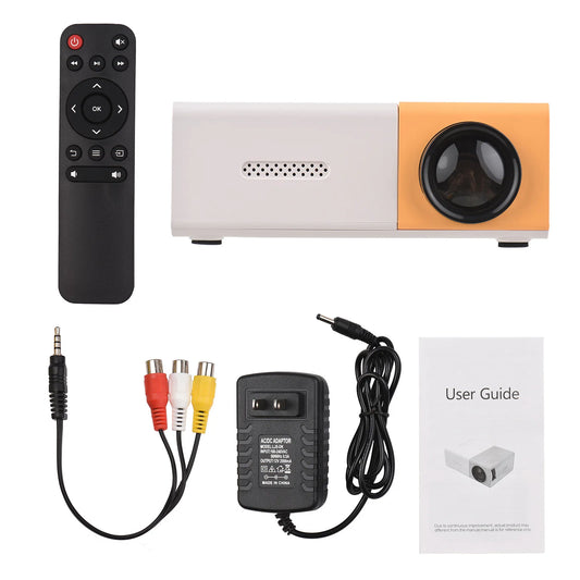 Mini LED Projector Supports 720P 1080P Portable Video Projector with Speaker Remote Control Support HD / AV / USB / Audio 3.5mm