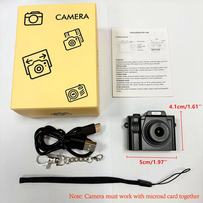 Mini Keychain Camera With Screen HD 1080P Portable Retro kids Camera Thumb Pocket Outdoor Travel Video Recorder With Flash Lamp