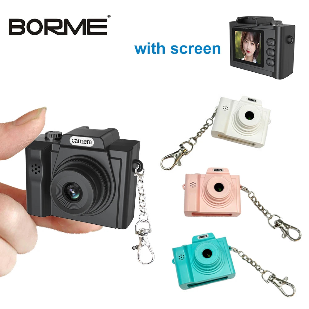 Mini Keychain Camera With Screen HD 1080P Portable Retro kids Camera Thumb Pocket Outdoor Travel Video Recorder With Flash Lamp
