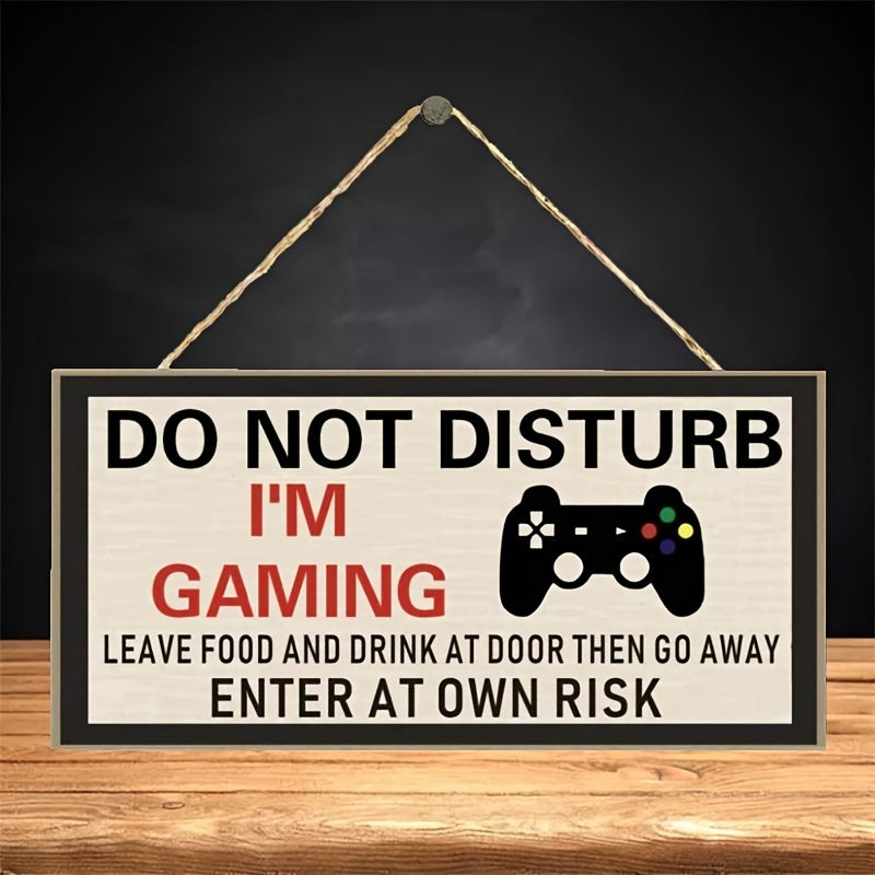 1pc "DO NOT DISTURB I'M GAMING "Bedroom Board Home Decor Wooden Sign Hanging Door Gifts Christmas Birthday Gift For Son Brother Husband