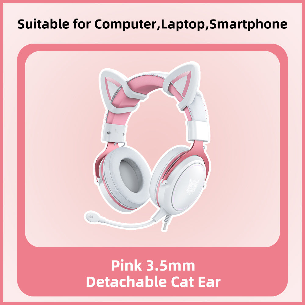 ONIKUMA X10 cat ears headset wired light-emitting subwoofer computer game gaming chicken headset